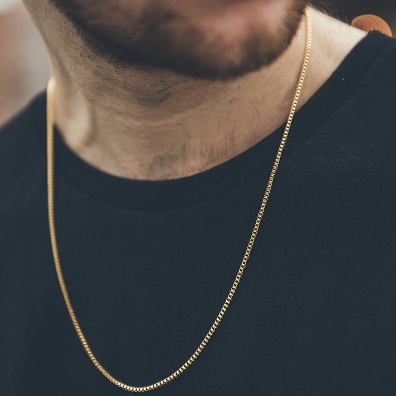 HANDSOME MEN'S FILLED BOXCHAIN CUBA LINK CHOKER FIGARO CHAIN NECKLACE IN ENDURABLE STAINLESS STEEL MALE FEMALE JEWELRY