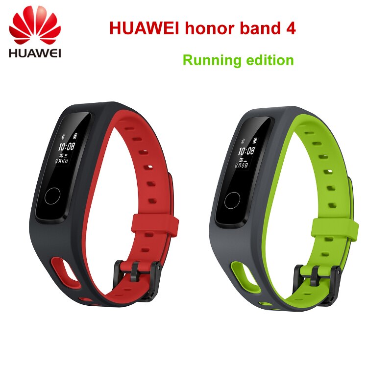 Original huawei honor band 4 /  kører smart armbånd amoled farve 0.95 "berøringsskærm svømmestilling opdage puls søvn snap
