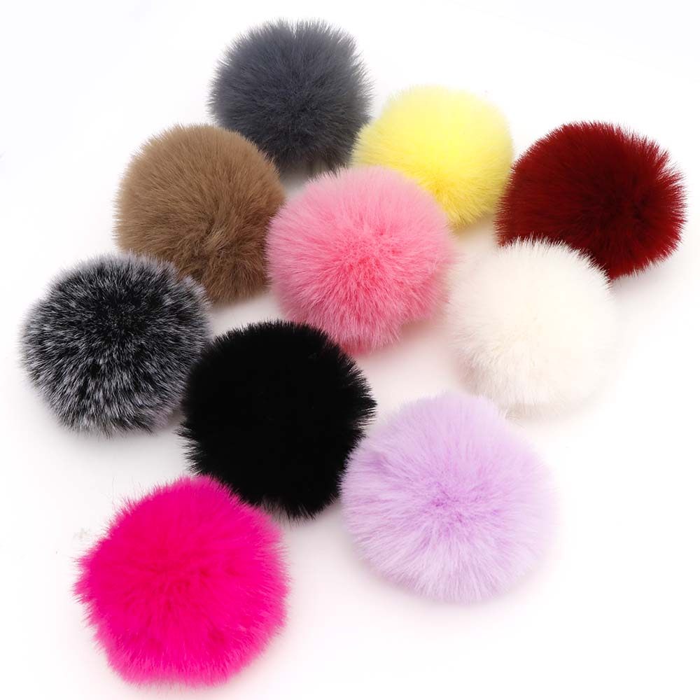 10 stk / posere 3-6cm pomponger fluffy plysjball mykt kunstig hår ball farge pompong diy sko lue bag klestilbehør: 6 cmmix 10 stk