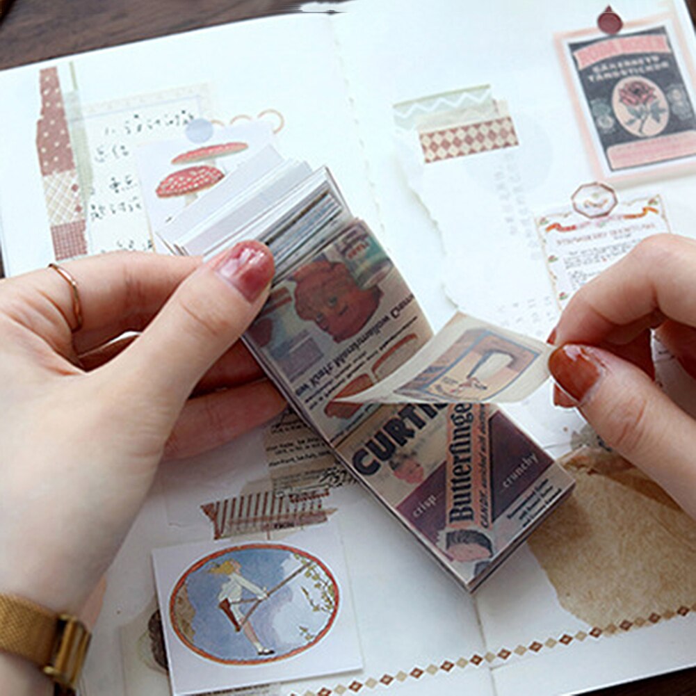 400 stk diy vintage plakat papir sticky notes dagbog scrapbog materiale dekor bogmærke memo stickers n times sticky notes håndlavede