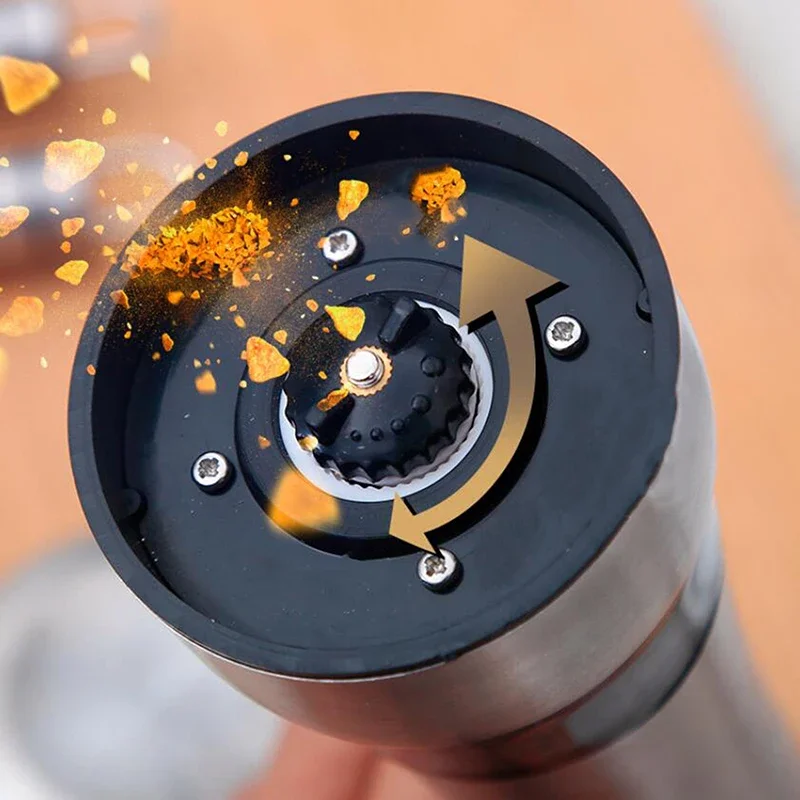 Salt And Pepper Grinder Refillable Stainless Steel Shakers With Adjustable Coarse Mills Portable spice jar containers