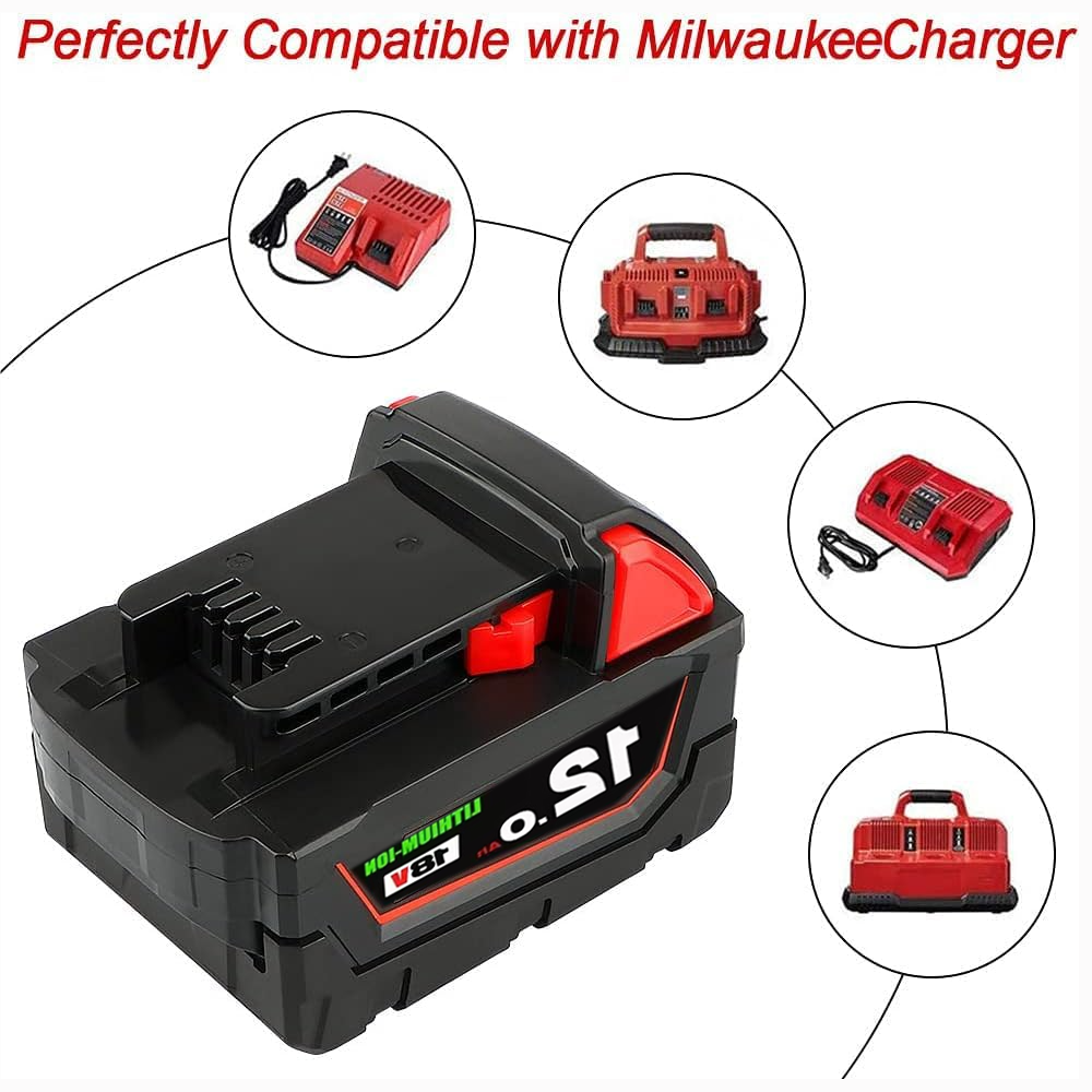 LOLRKO 18V 12.0Ah Lithium-Ionen-Akku für Milwaukee M18 Werkzeuge - Hohe Kapazität 12000mAh Ersatz