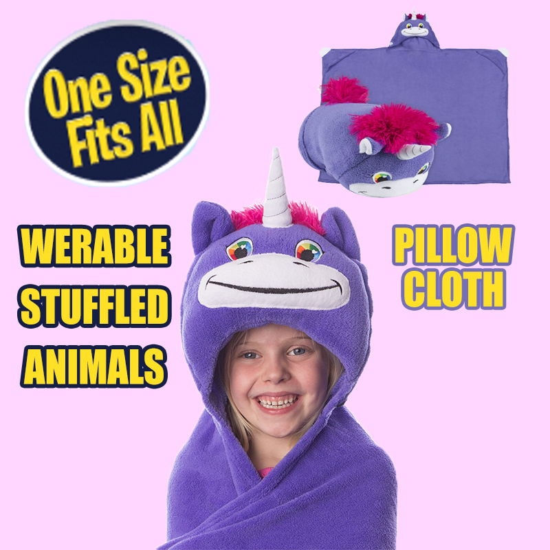 Pets Hoodies Unicorn Hooded Sweatshirt Comfy Kids Huggable Hooded Blanket Animal Shaped Pillow For Children Christmas