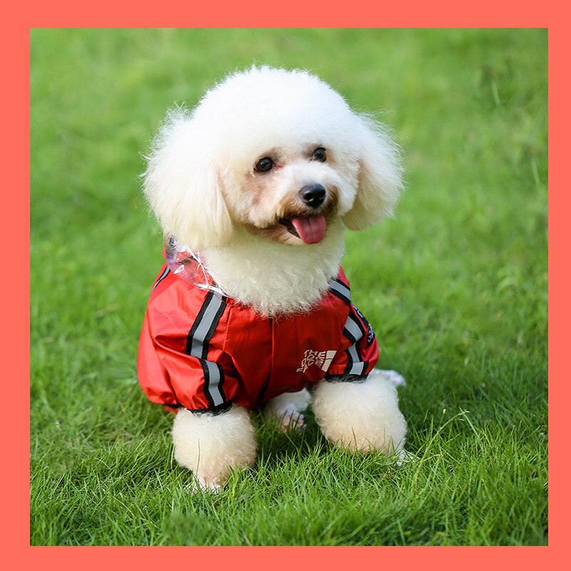 Dog Waterproof Raincoats Dog Clothes Waterproof Raincoat Jumpsuit Reflective Rain Coat Hooded Waterproof Jackets