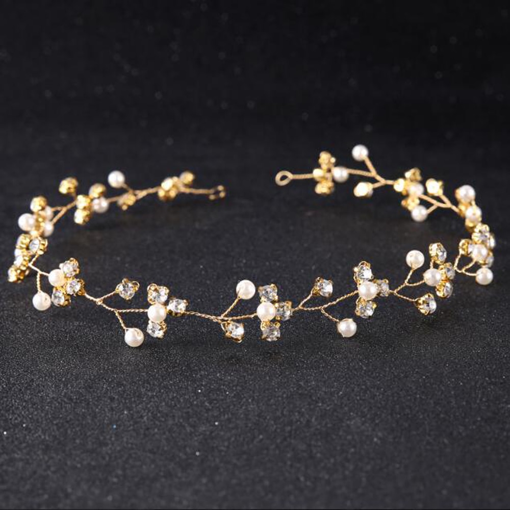 Bandeau diadème de mariage avec strass en argent et or, accessoires pour cheveux, bijoux de mariée
