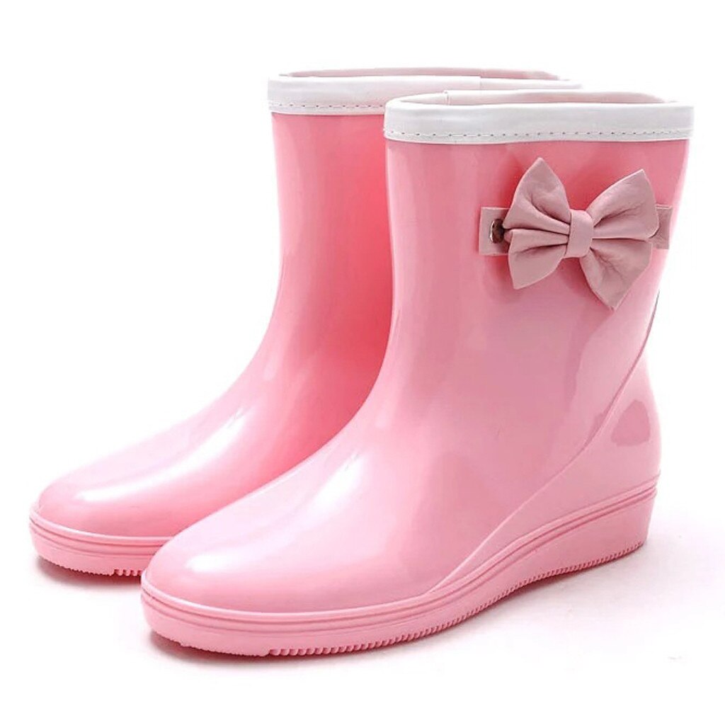 womens rain boots waterproof Low-Heeled Middle Twomen‘s low shoes women‘s rain boots women's shoes spring#G3