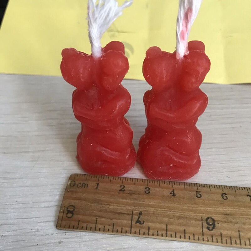 Mini velas decorativas de 2,5x5cm, velas Rojas hechas a mano para parejas, para fiestas y bodas