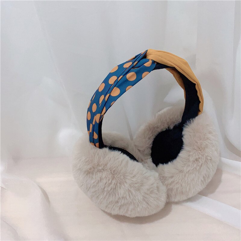 Women's earmuffscute polkadot crossover warmths... Grandado
