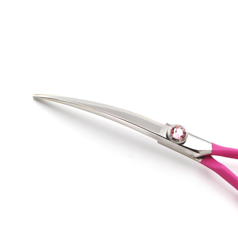 6.5 " rosa gummi kjæledyrsaks nedover buet hundestellsaks hundehårsaks kattefrisør klipper dyr hestesaks