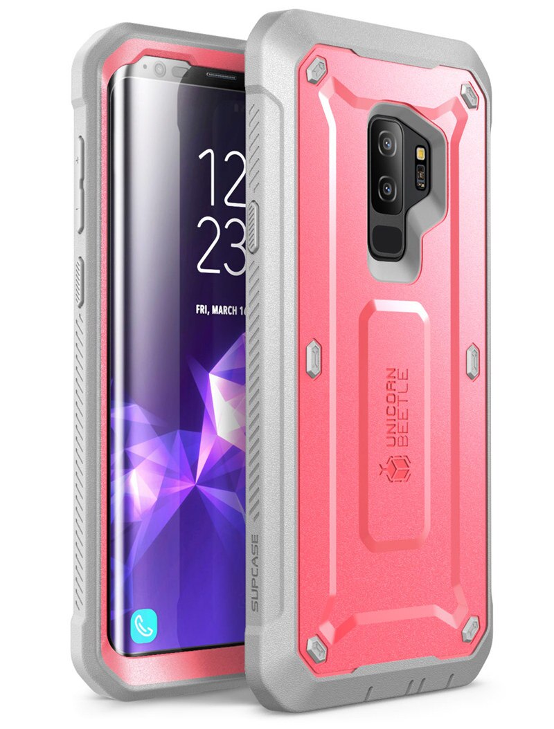 SUPCASE For Samsung Galaxy S9 Plus Case UB Pro Full-Body Rugged Holster Protective Case with Built-in Screen Protector Cover: Pink