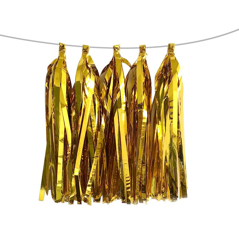 1Set Mixed DIY Tissue Paper Tassel Garland for Wedding Kids Unicorn Birthday Party Decorations Baby Shower Favors Supplies: Gold