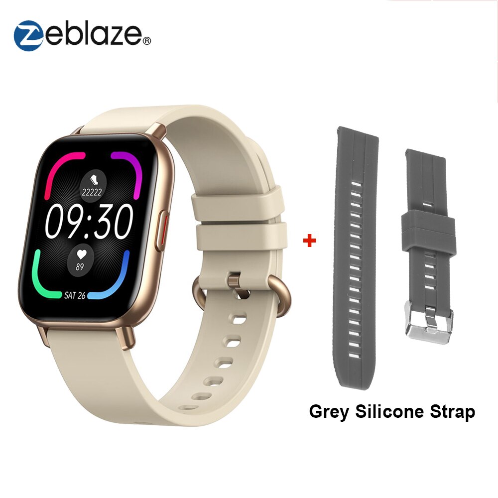 Zeblaze GTS Pro Smart Uhr Bluetooth 5,0 IP67 Wasserdichte Spo2 Ebene Smartwatch Schlaf/Herz Rate/Blutdruck Monitor uhren: Gold Grey Strap