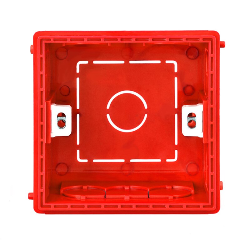 Koblingsboksstik interne installationsboks elektrikerværktøj intern kassette pvc samledåse til 86 type afbryder og stikkontakt: Rød