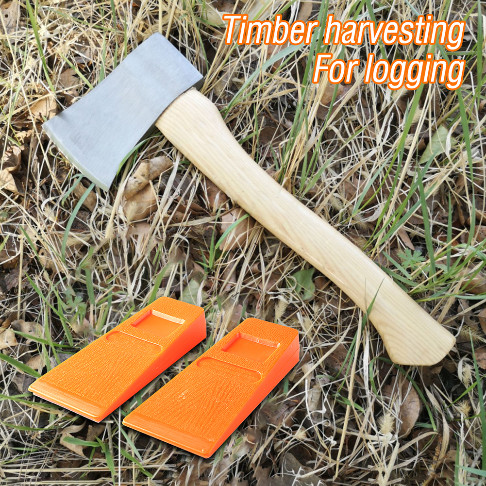 Orange Plastic Durable Felling Wedge Felled Chock Tree Cutting Wedge Spiked Wedge Woodcutting Tool 14cm 2 Pcs