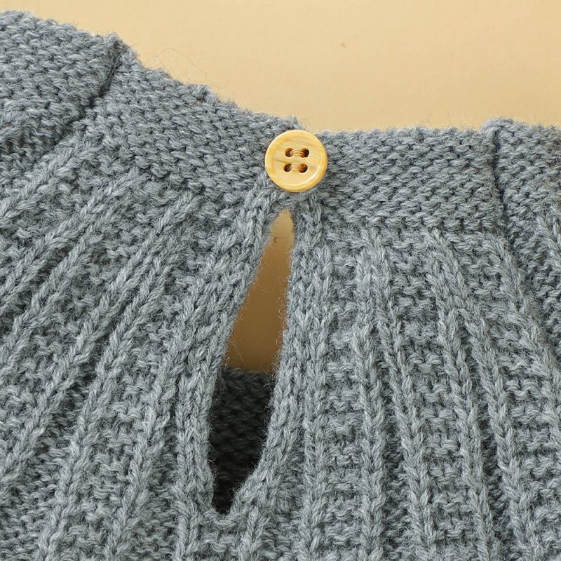 herbst Winter Warme freundlicher lässig zur Seite fahren Baby Mädchen Solide aufbringen Gestrickte Oberbekleidung Kleidung