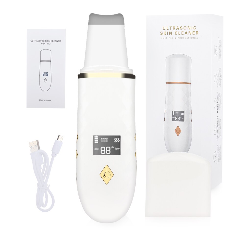 Espátula ultrasónica para limpieza Facial, Extractor de espinillas, herramienta de limpieza Facial,: with box