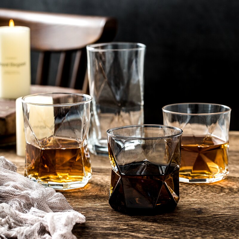 Creatieve Kleur Glas Huishouden Hittebestendige Thee Water Cup Sap Drinkware Persoonlijkheid Whisky Bier Wijn Glas Grijs 50JB033