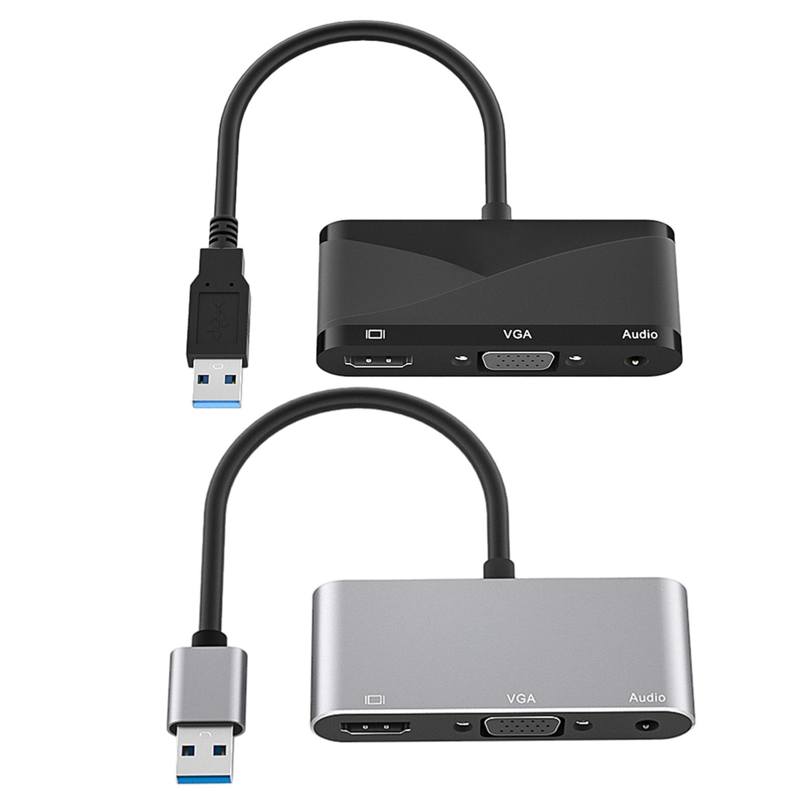 USB 3.0 to VGA Adapter 1080P Multi-Display with Audio Output Audio Video Converter for PC