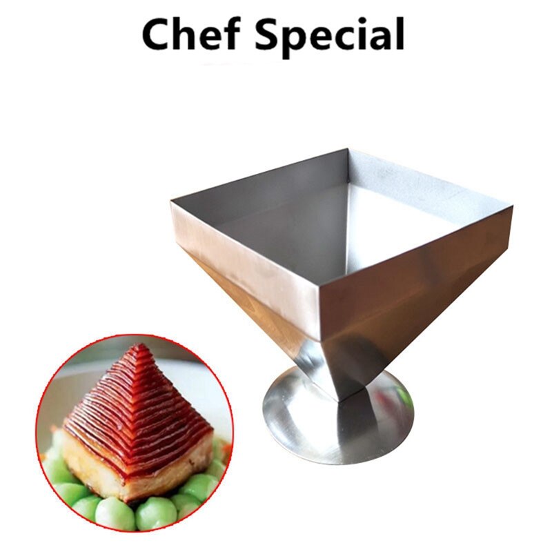 Stainless Steel Pyramid Mold Kitchen Food Press Mold Rice Shaper Mold Serving Plate for Home Restaurant Kitchen