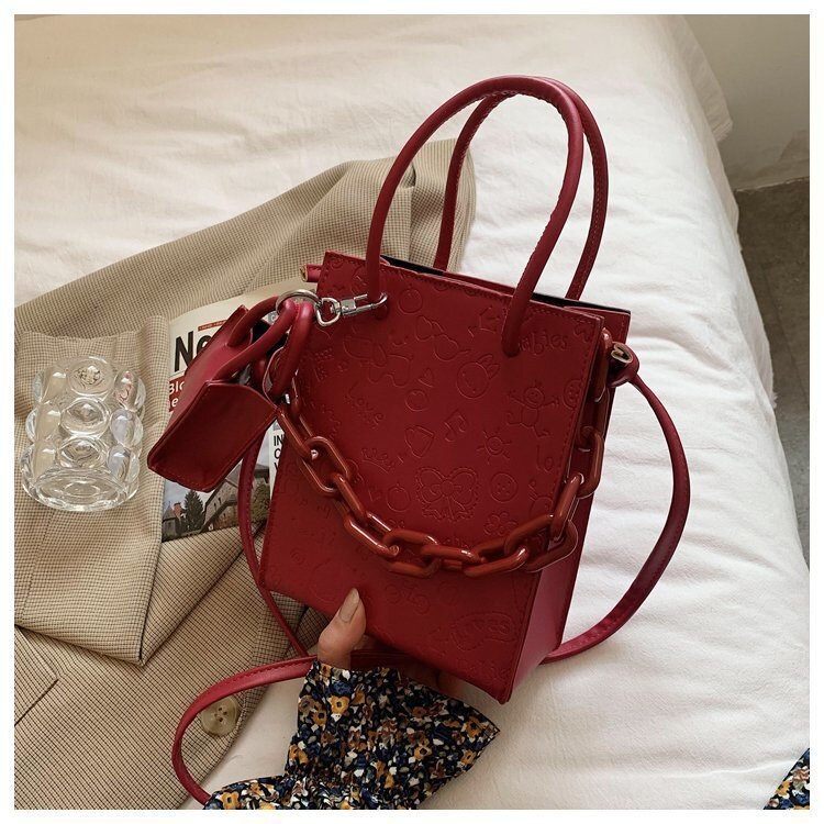 PU Leather Women Shoulder Bags 2Pcs Sets Ladies Handbags Teenage Girls Crossbody Bags Cartoon Print Purses for Women Bag