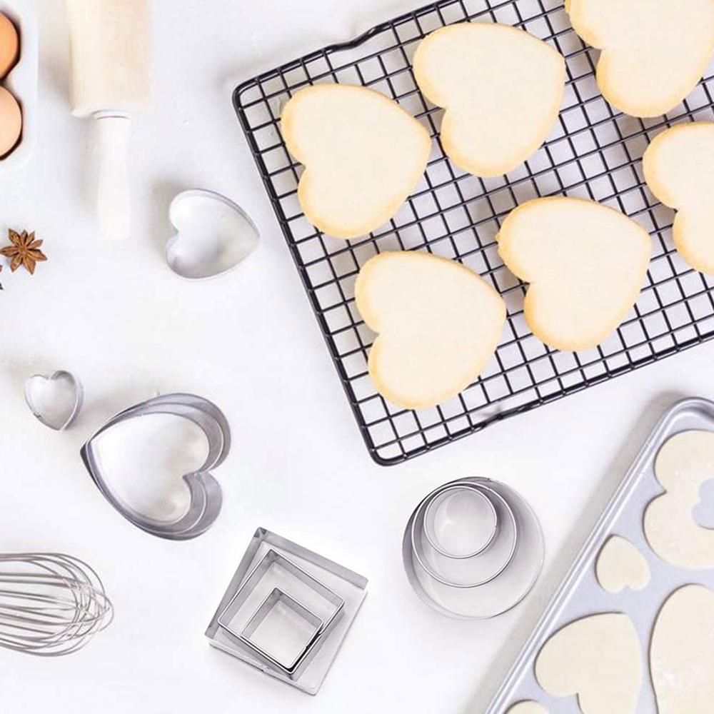 24Pcs Rvs Cookie Biscuit Diy Mold Mini Cookie Cutter Set Koekjes Bakken Gebak Snijders Snijmachines Keuken Bakken