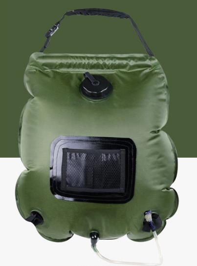 Solar Douche Zak 20L Draagbare Solar Verwarming Premium Camping Douche Bag Douchekop Outdoor Wandelen Klimmen Zomer Douche: green