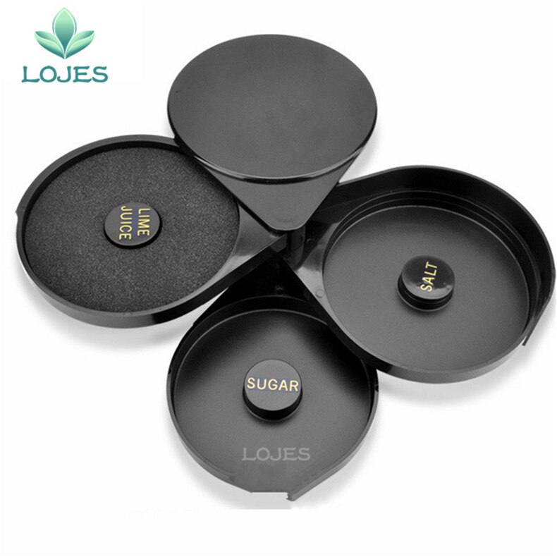 Glass Rimmers 3 Tier Salt Sugar Margarita Cocktail Glass Rimmer Home Bar Accessory Tool Bartender