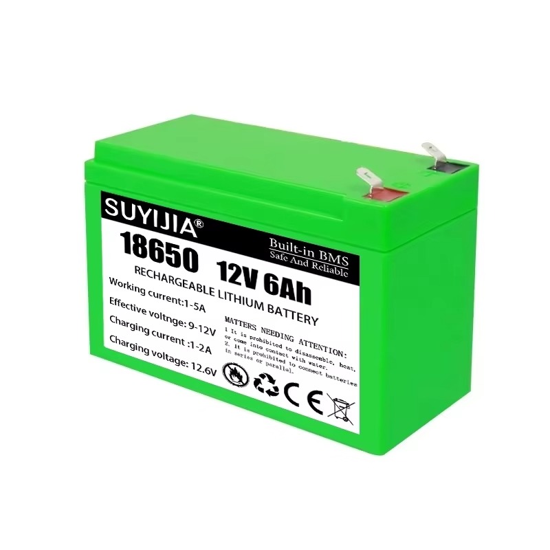 Genopladeligt Lithium Batteri 12V 20Ah 18650 3S7P - 12.6V 3A Oplader: Grøn
