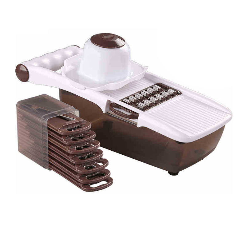 Mandoline Slicer Manual Vegetable Cutter with 5 Blade Potato Carrot Grater for Vegetable Onion Slicer Kitchen Tools Accessories: Style 6