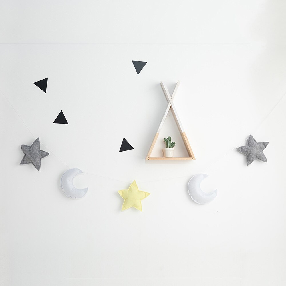 Babykamer Decor Bumper Maan Sterren Fotografie Props Vilt Baby Wieg Muur Opknoping Babykamer Decoratie Ins Stijl Voor kids: 4