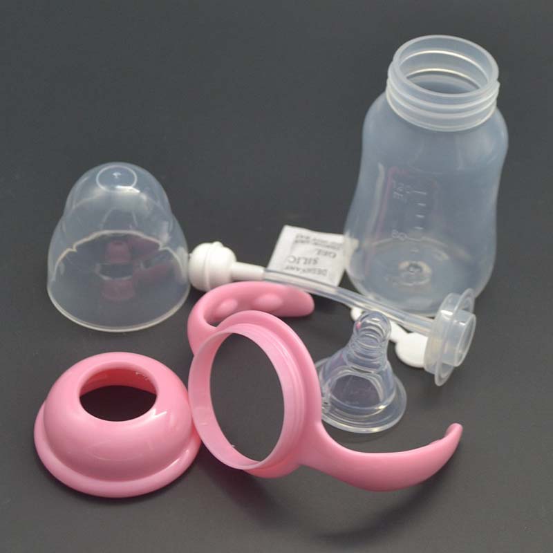 120ml nappflaska pp flaska med handtag standard kaliber amningsflaska bröstmjölksflaska nippel
