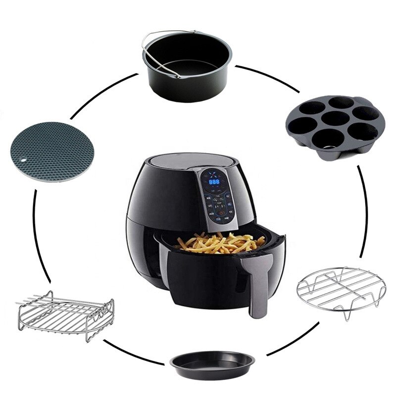 6 PCS Air Fryer Accessories Set for 7 inch and Larger Size Air Fryers Electric Deep Air Fryer