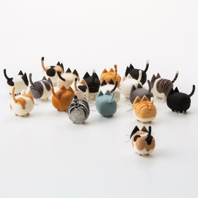 Non-Finished DIY No Faceless Dog Tiger Cat Wool Felt Doll Needle Felting kit Accessories Felt Poked For Kids Children Handmade