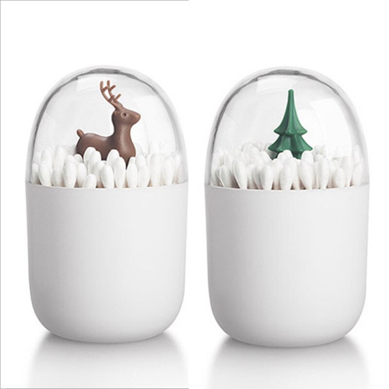 YTBH-08363 Acryl-tandenstokerhouder, dispenser, organizer, transparant, opbergdoos met deksel (eivormige
