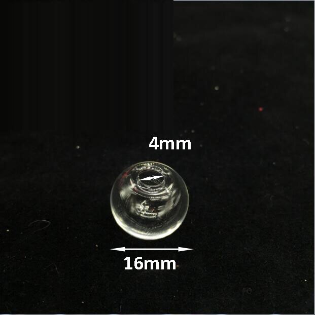 Mini bola de vidro transparente, bola redonda de vidro com furo, enfeites vidro oco, pingentes frascos, achados de joias, 10 peças: 3A  grade 16mm