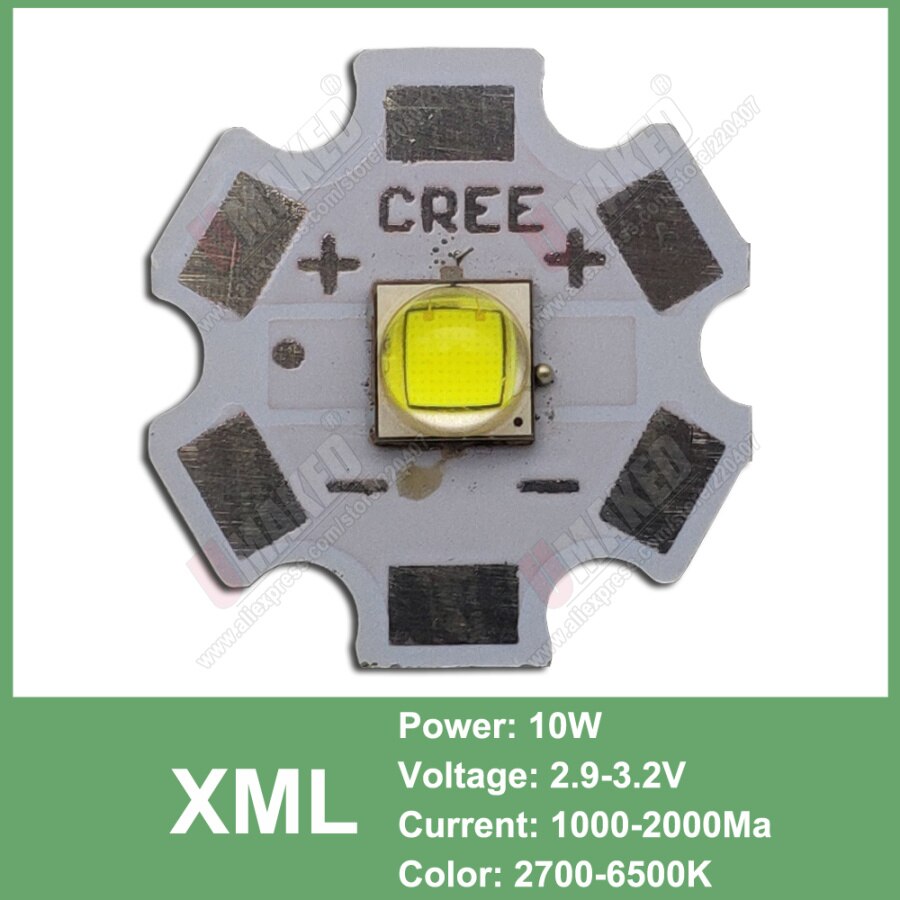 3W 5W 10W Cree Xml Xpe Xpg Xte Led Warm Whtie, wit Rgb High Power Led Chip Op 20 Mm Pcb: XML / 2700K