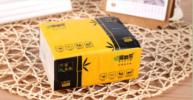 Natural hygiene paper toweling paper towel bamboo pulp paper toweling paper 4 layers thickened whole box of paper towels