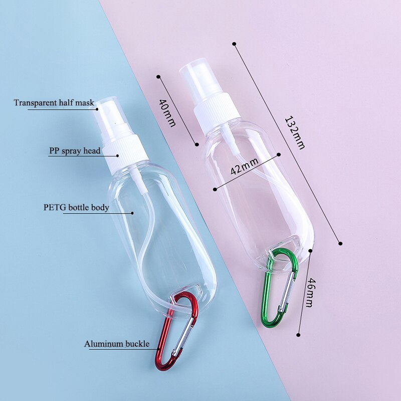 50ml handdesinfectiemiddel fles hangend omgekeerde fles koffer neusspray fles vloeibare zeep 30ml dispenser haak draagbaar