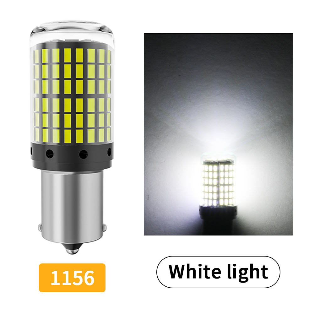 2 uds luz LED de coche de alta potencia 1156 3014 144SMD bombillas LED CanBus BAU15S PY21W BAY15D 1157 7440 W21W W21/5W lámpara de señal delantera/trasera: Azul / 3157 P27/7W T25