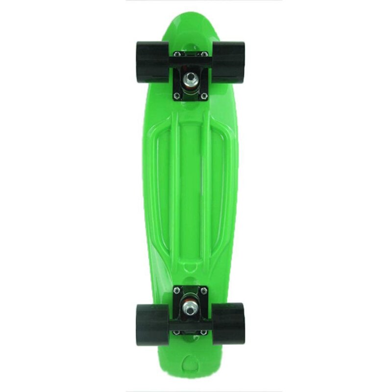 Patineta de plástico de 22.5X 6 pulgadas, cubiertas de tabla de patinaje de plátano de pescado para deportes al aire libre, cubierta antideslizante, verde claro