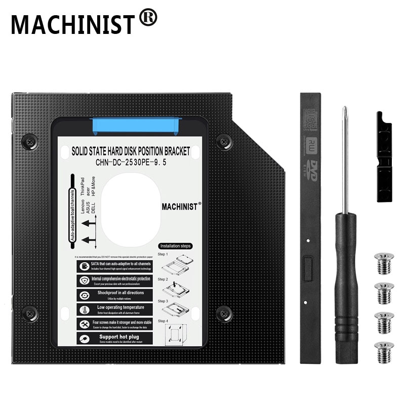 SSD HDD caddy 9.5mm optibay SATA 3.0 Hard Disk Drive Enclosure DVD Adapter 2.5" Aluminum For Laptop CD-ROM Optometrist box