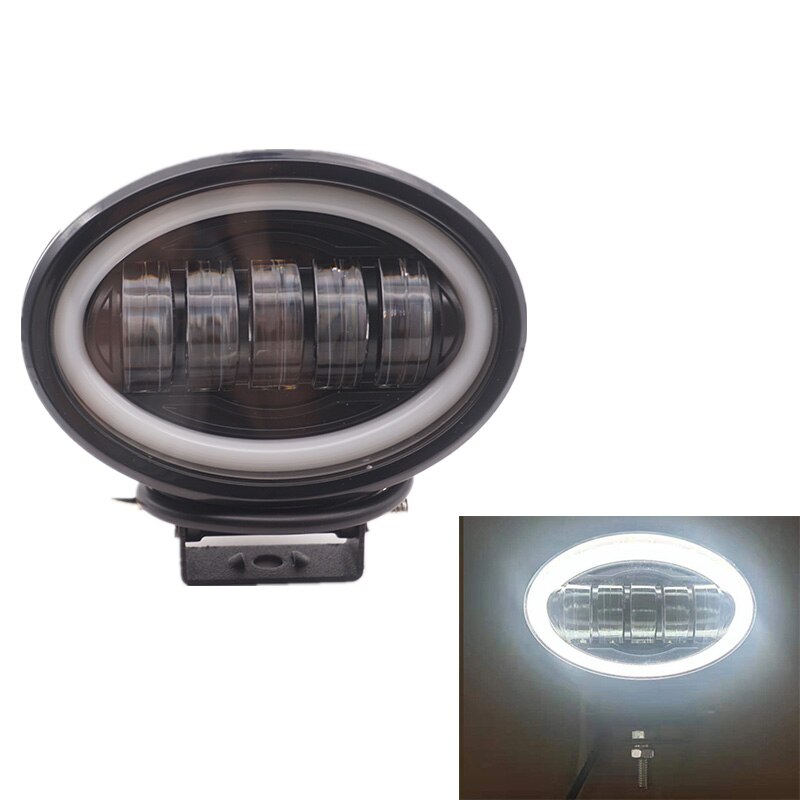 1pair 12-60V LED Working Light 50W Oval with Photography Light auxiliary driving light Moto 6000K working lights fog lamp: 1PC White aperture