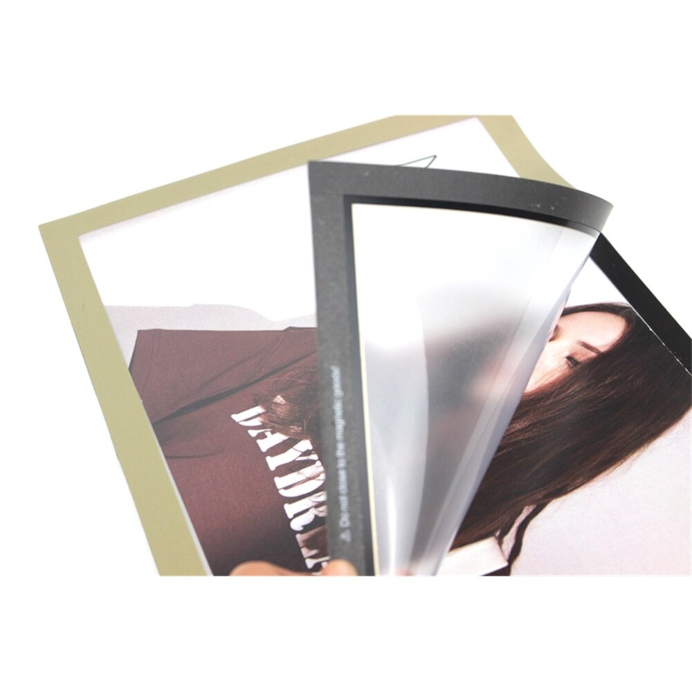 A5 Presentation Folder Sticker Poster Display Case Magnetic Edge Wall Mount Banner Sign Holder Display Wall Picture Photo Frame