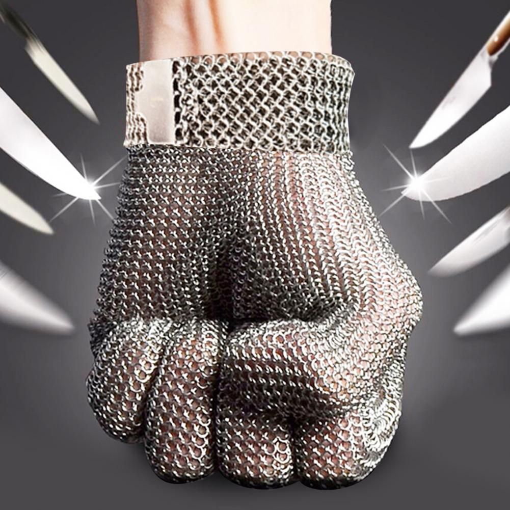 Schnittfester Handschuh, Edelstahlgeflecht, Metallhandschuh, verstellbare Handgelenkschnalle, Mehrzweck-Metzgerhandschuh zum Kochen in der Küche