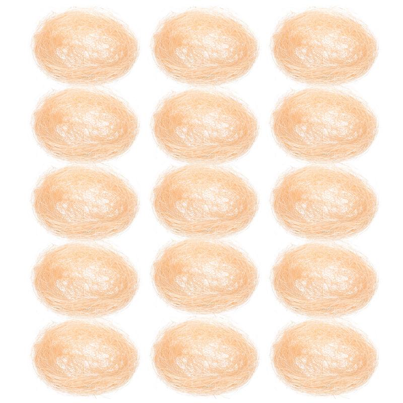 Nido de Pájaro simulado de 15 piezas, plato frío de decoración artesanal, adorno de nido, platos fríos, adornos de Nido de Pájaro, plato frío, Nido de Pájaro: Khaki