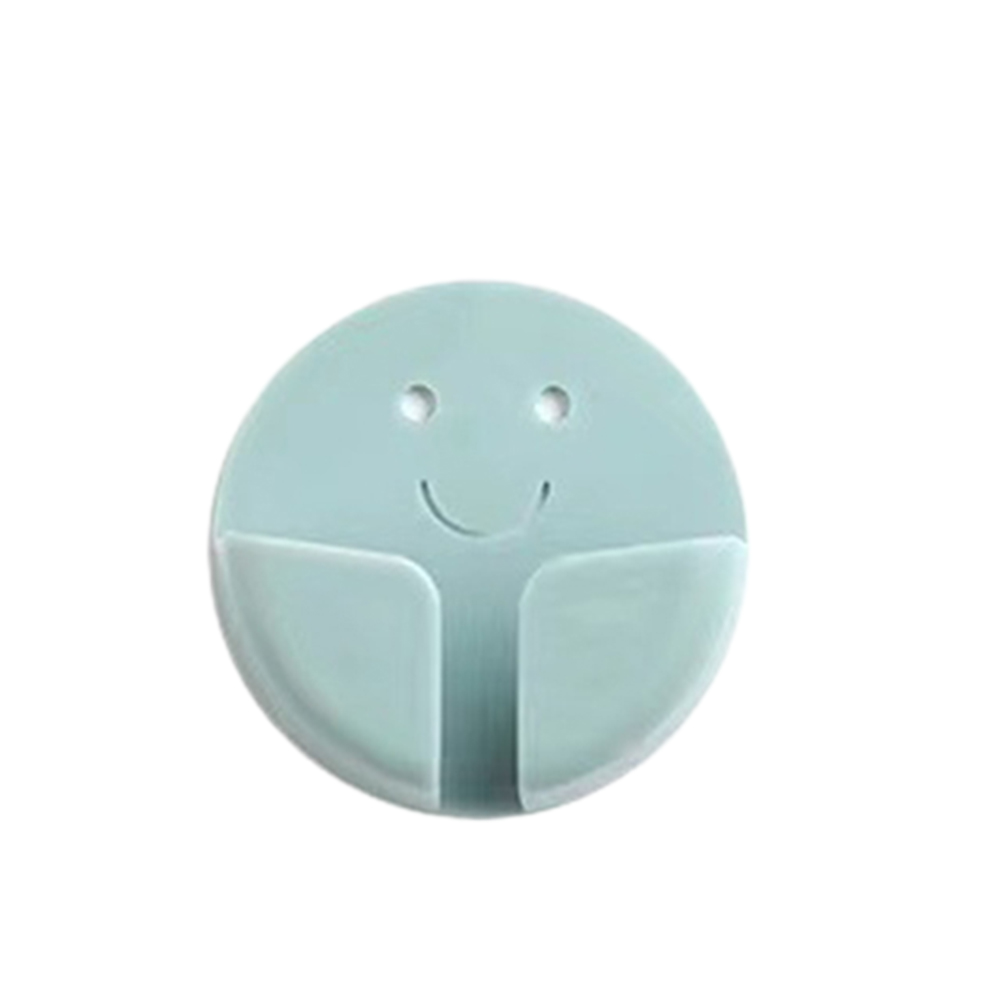 Power Plug Socket Holder Hook Multifunctional Punch-Free Adhesive Hanger for Door Wall Bathroom Wall Mounted EIG88: Light blue