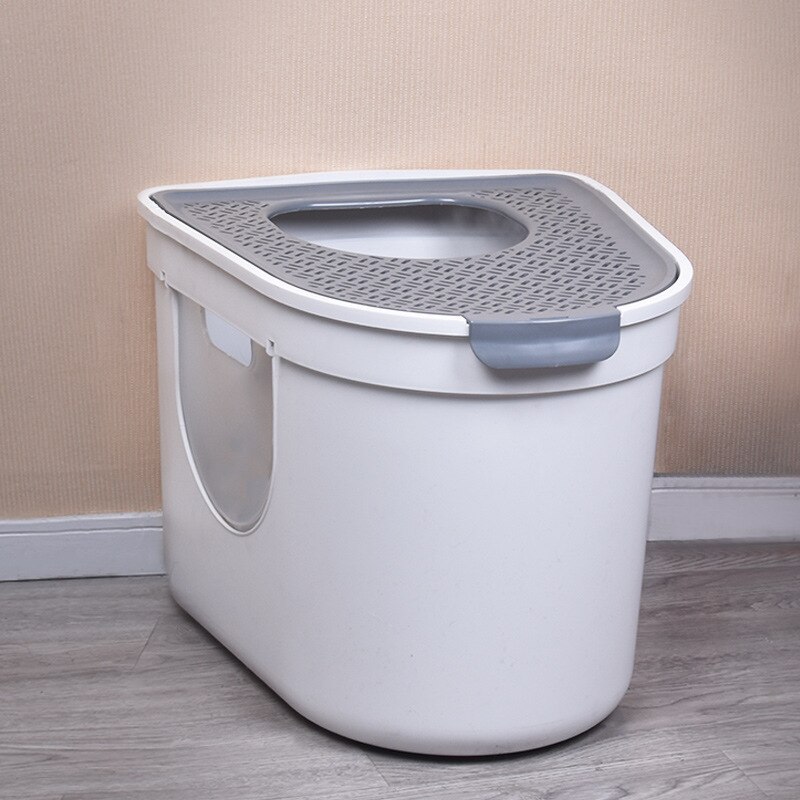 Pet Cat Litter Box Oversized Fully Enclosed Cat Toilet Deodorization Cat Potty Pet Household Cats Tray Fold Top Cover Easy Clean