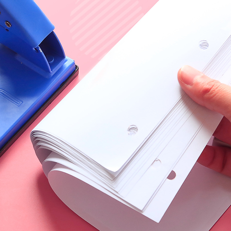 Dubbele Perforator Mini Handleiding Gat Ponsmachine Kleine A4 Losbladige Papier Briefpapier Binding Ring