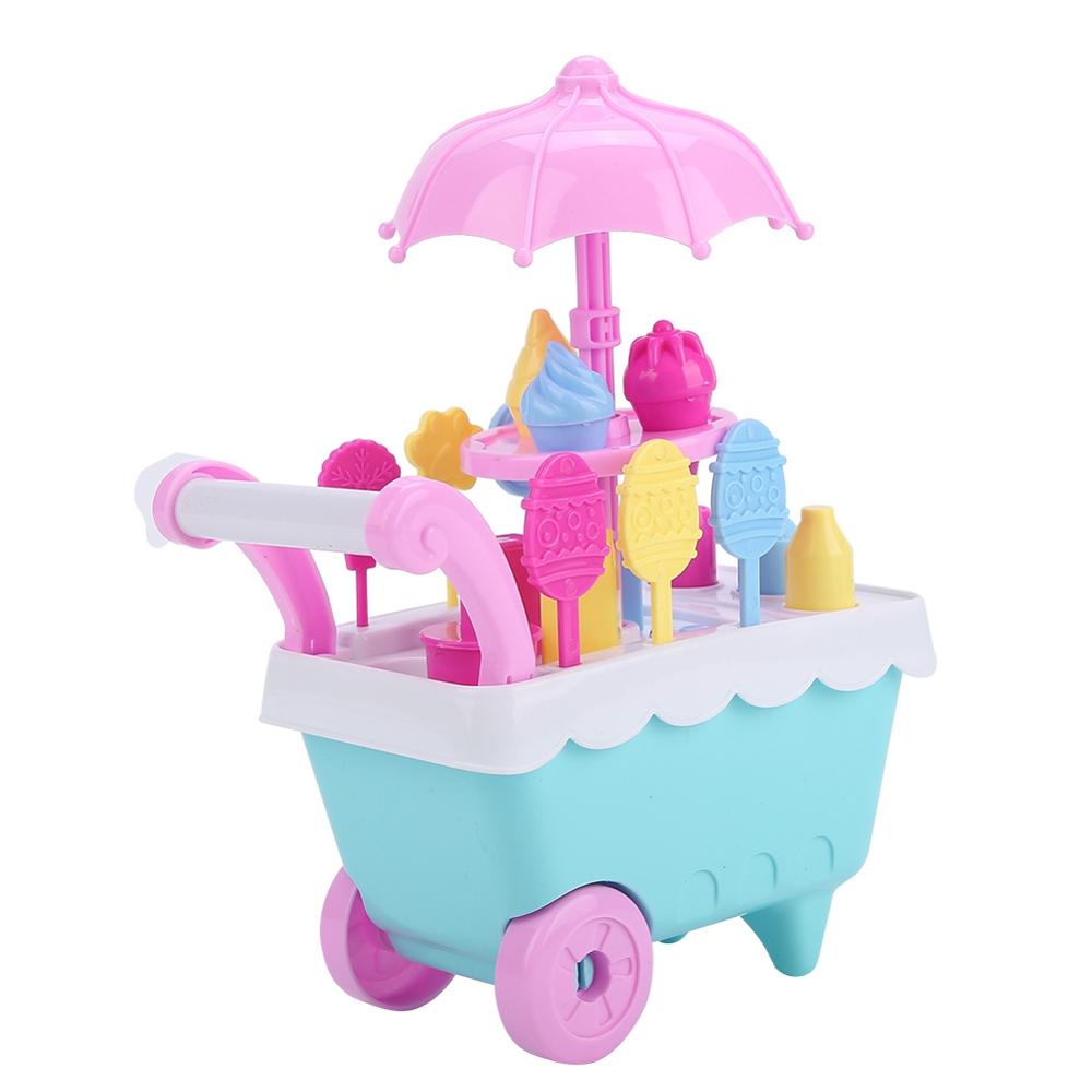 Pretend Play Toys Simulation Mini Ice Cream Candies Cart Pretend Play Educational Assembly supermarket Shopping Carts Toys