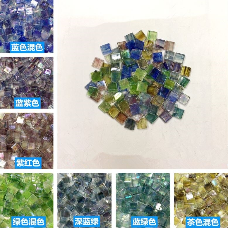 Mosaico de cristal de cuarzo para manualidades, mosaico pequeño de 15X15mm, 100g/50 Uds.